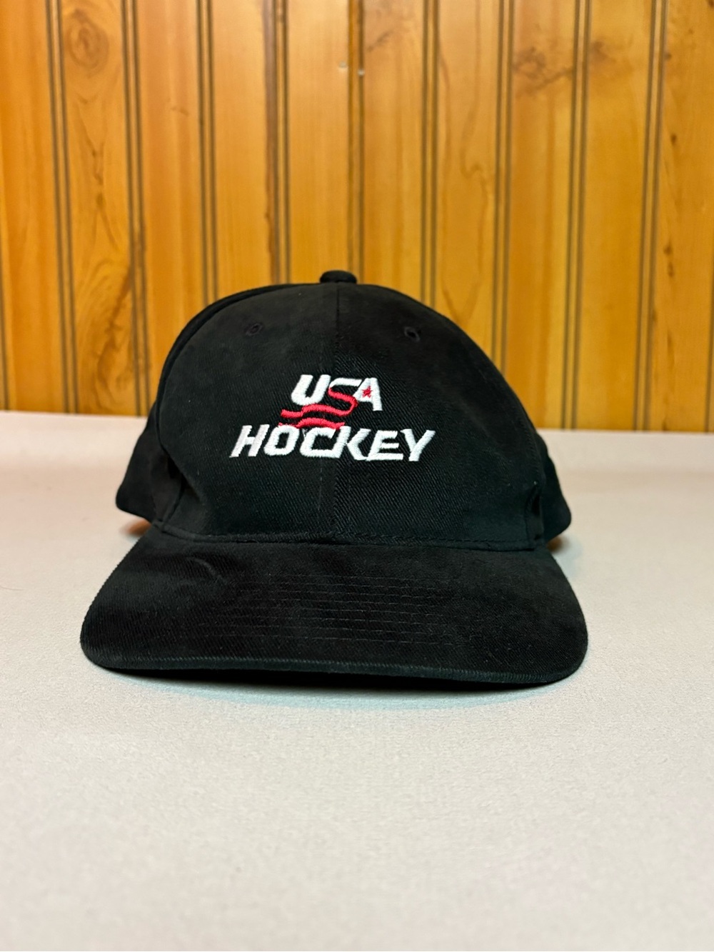 USA Hockey Black Baseball Cap